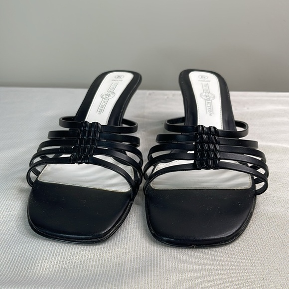 Vintage Y2K Strappy Square Toe Kitten Heels Black Paula Premier Collection 8.5 - Picture 3 of 11